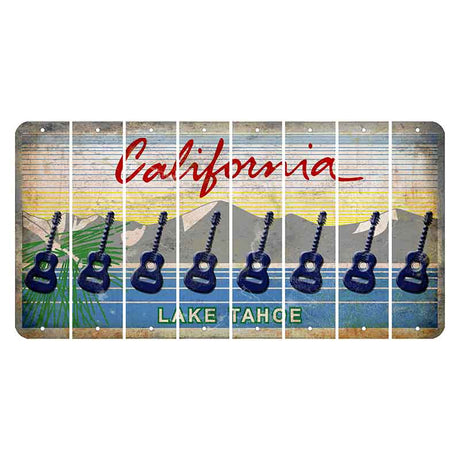 California Lake Tahoe Cut License Plate Strips (Set of 8) Guitar