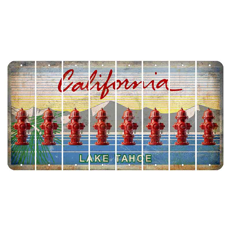 California Lake Tahoe Cut License Plate Strips (Set of 8) Fire Hydrant