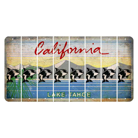 California Lake Tahoe Cut License Plate Strips (Set of 8) Whale