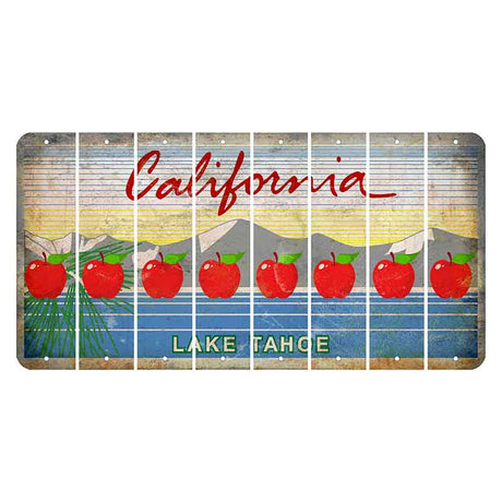 California Lake Tahoe Cut License Plate Strips (Set of 8) Apple