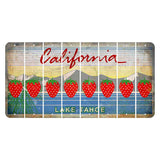 California Lake Tahoe Cut License Plate Strips (Set of 8) Strawberry