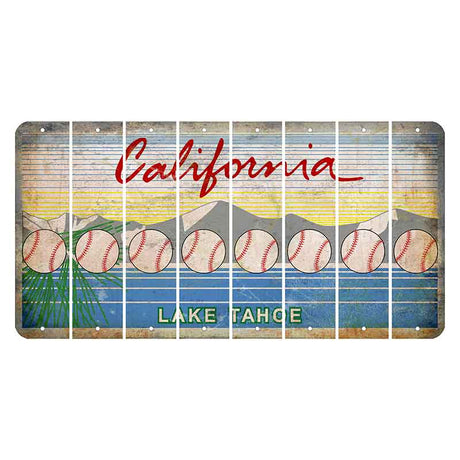 California Lake Tahoe Cut License Plate Strips (Set of 8) Baseball