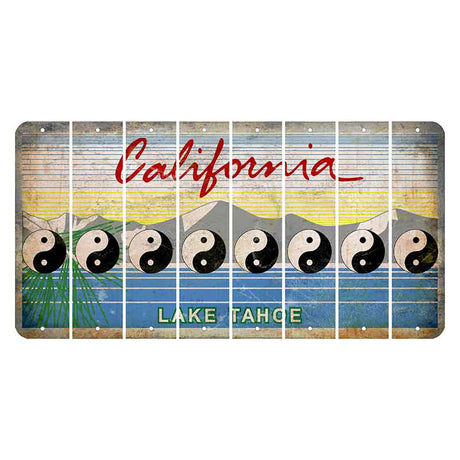 California Lake Tahoe Cut License Plate Strips (Set of 8) Yin Yang