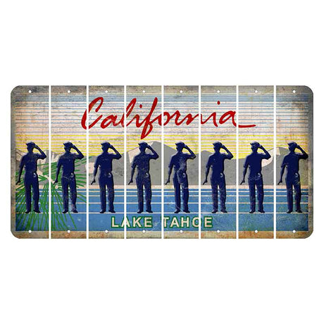 California Lake Tahoe Cut License Plate Strips (Set of 8) Police Officer