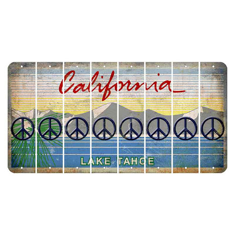 California Lake Tahoe Cut License Plate Strips (Set of 8) Peace Sign