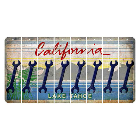 California Lake Tahoe Cut License Plate Strips (Set of 8) Wrench