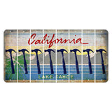 California Lake Tahoe Cut License Plate Strips (Set of 8) Hammer