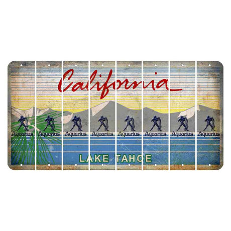 California Lake Tahoe Cut License Plate Strips (Set of 8) Zodiac Sign - Aquarius