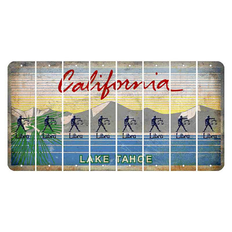 California Lake Tahoe Cut License Plate Strips (Set of 8) Zodiac Sign - Libra