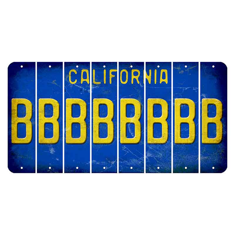 California Blue Cut License Plate Strips (Set of 8) B