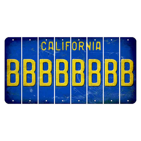 California Blue Cut License Plate Strips (Set of 8) B