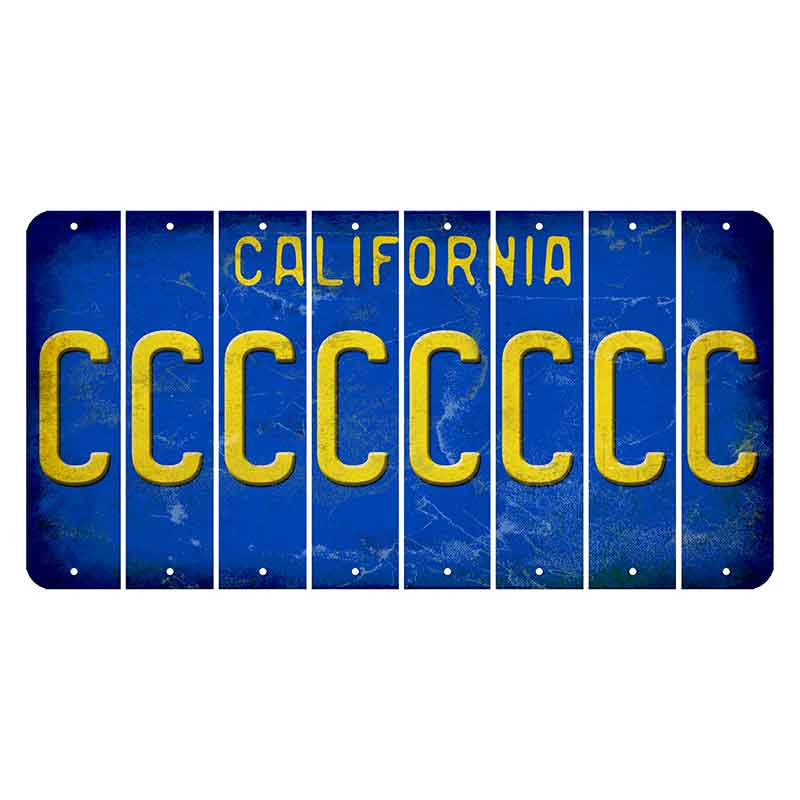 California Blue Cut License Plate Strips (Set of 8) C