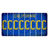 California Blue Cut License Plate Strips (Set of 8) C