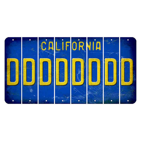California Blue Cut License Plate Strips (Set of 8) D