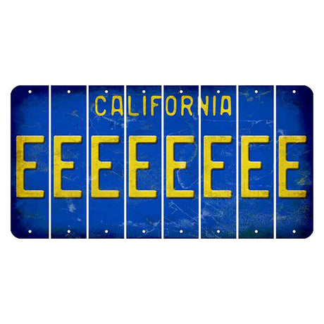 California Blue Cut License Plate Strips (Set of 8) E