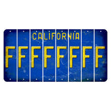 California Blue Cut License Plate Strips (Set of 8) F
