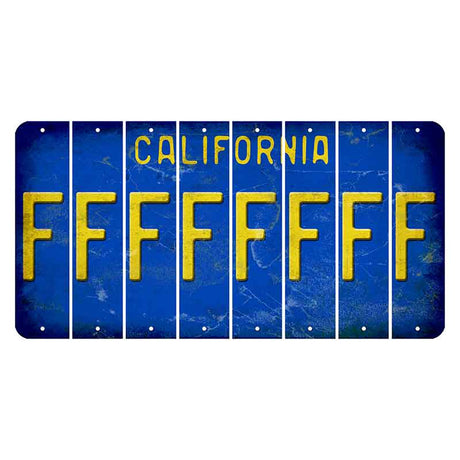 California Blue Cut License Plate Strips (Set of 8) F