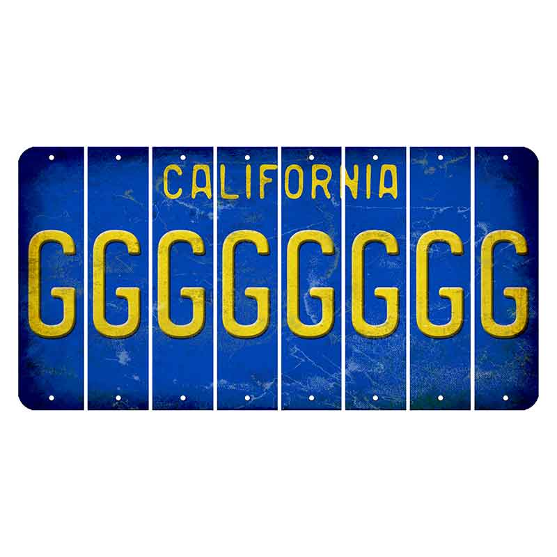 California Blue Cut License Plate Strips (Set of 8) G