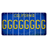 California Blue Cut License Plate Strips (Set of 8) G