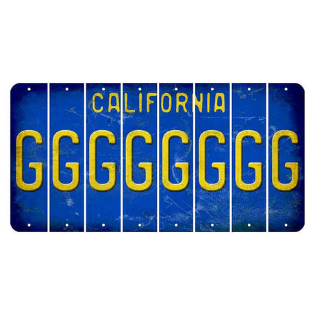 California Blue Cut License Plate Strips (Set of 8) G