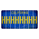 California Blue Cut License Plate Strips (Set of 8) H