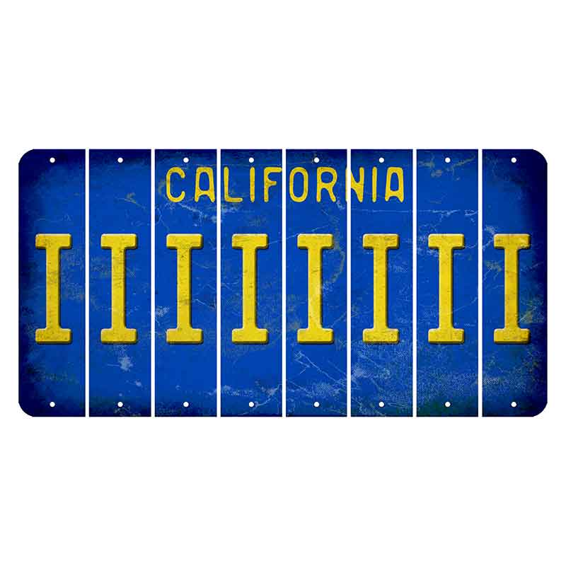 California Blue Cut License Plate Strips (Set of 8) I