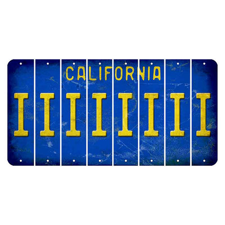 California Blue Cut License Plate Strips (Set of 8) I