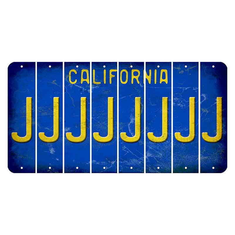 California Blue Cut License Plate Strips (Set of 8) J
