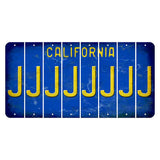 California Blue Cut License Plate Strips (Set of 8) J
