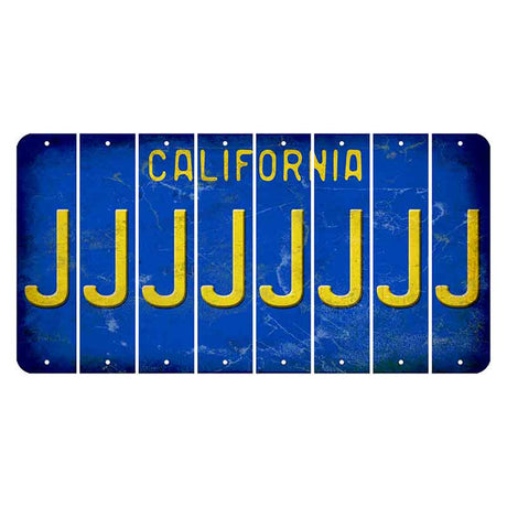 California Blue Cut License Plate Strips (Set of 8) J