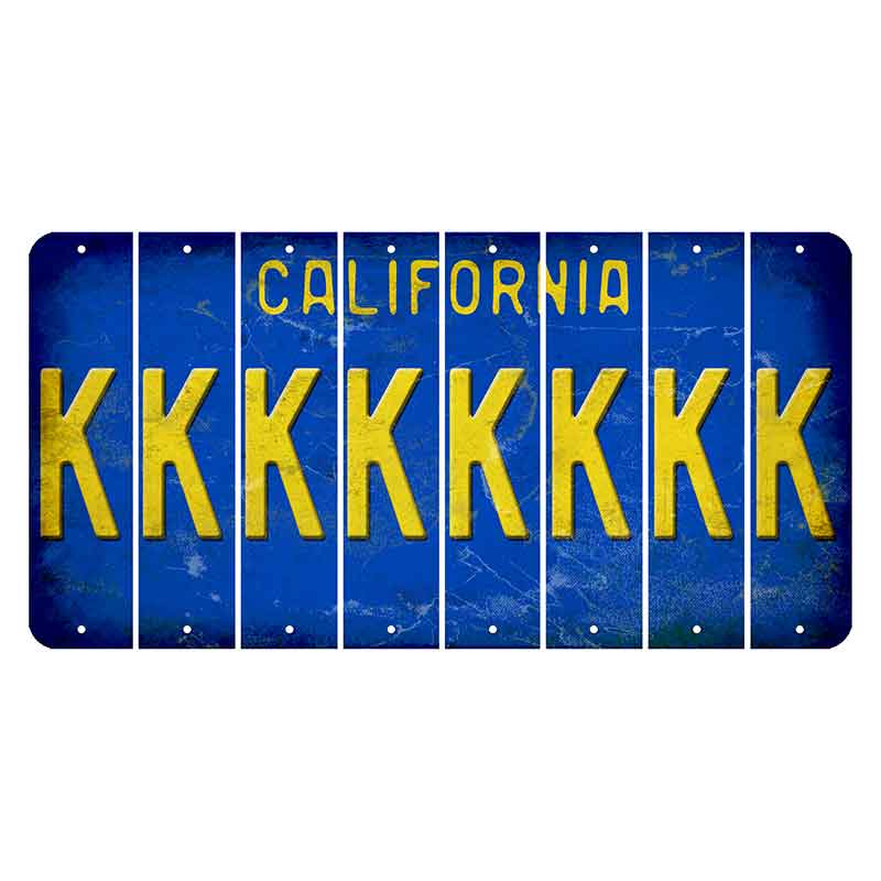 California Blue Cut License Plate Strips (Set of 8) K