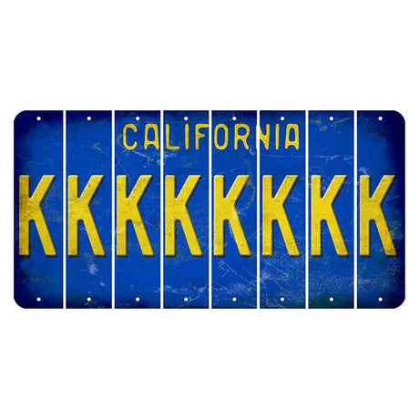 California Blue Cut License Plate Strips (Set of 8) K