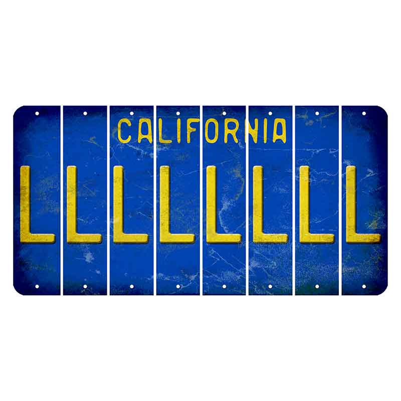 California Blue Cut License Plate Strips (Set of 8) L