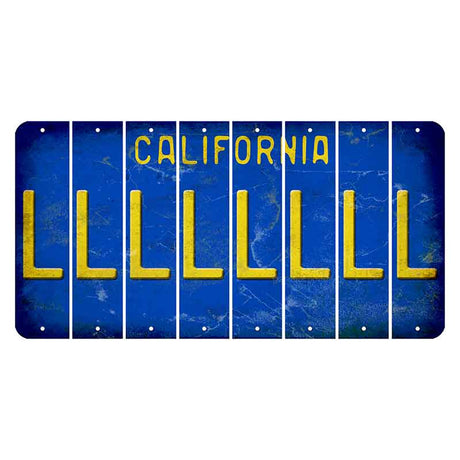 California Blue Cut License Plate Strips (Set of 8) L