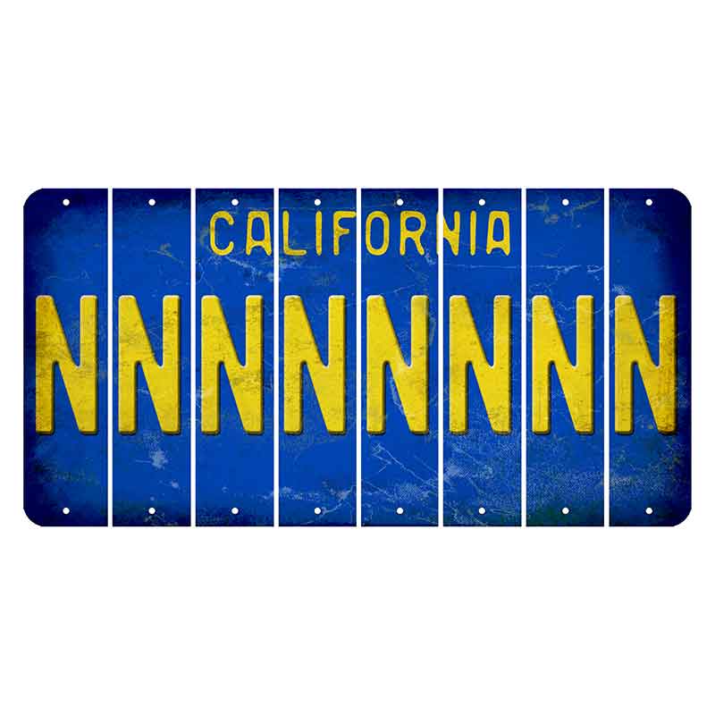 California Blue Cut License Plate Strips (Set of 8) N