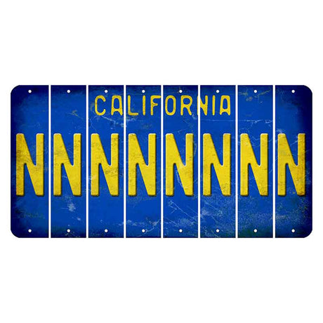 California Blue Cut License Plate Strips (Set of 8) N