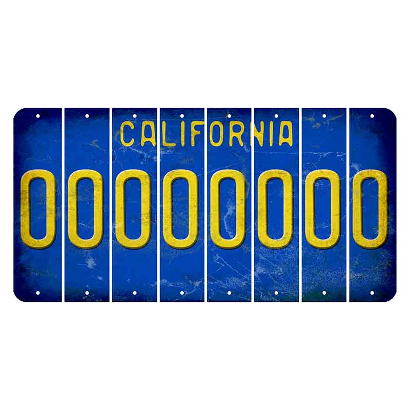 California Blue Cut License Plate Strips (Set of 8) O