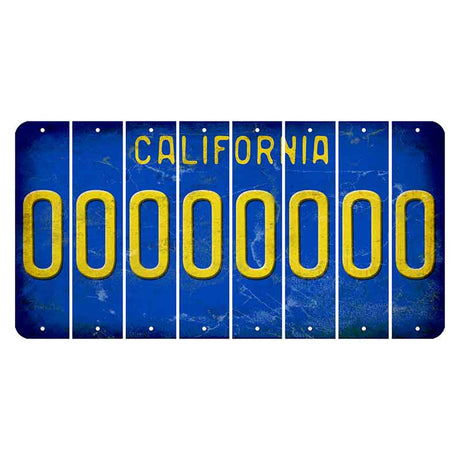 California Blue Cut License Plate Strips (Set of 8) O