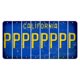 California Blue Cut License Plate Strips (Set of 8) P