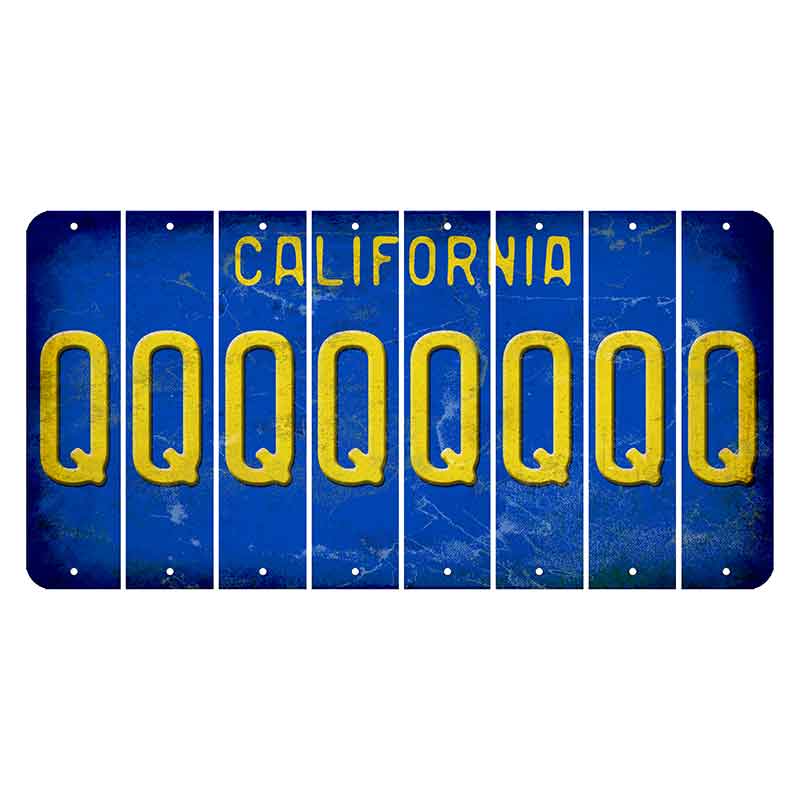 California Blue Cut License Plate Strips (Set of 8) Q
