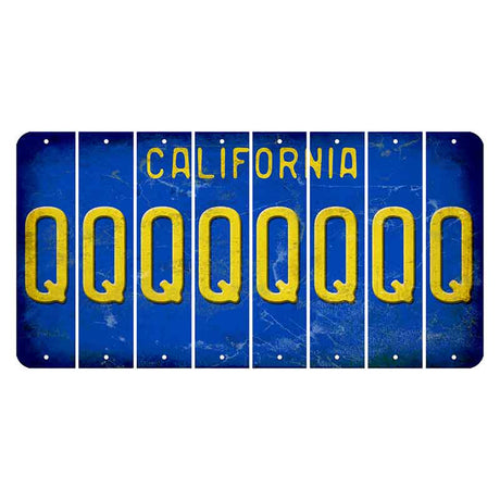 California Blue Cut License Plate Strips (Set of 8) Q