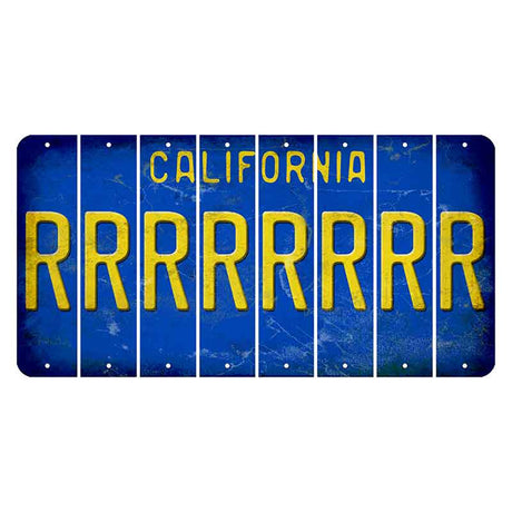 California Blue Cut License Plate Strips (Set of 8) R