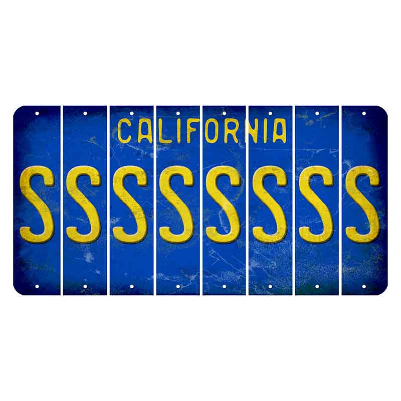 California Blue Cut License Plate Strips (Set of 8) S