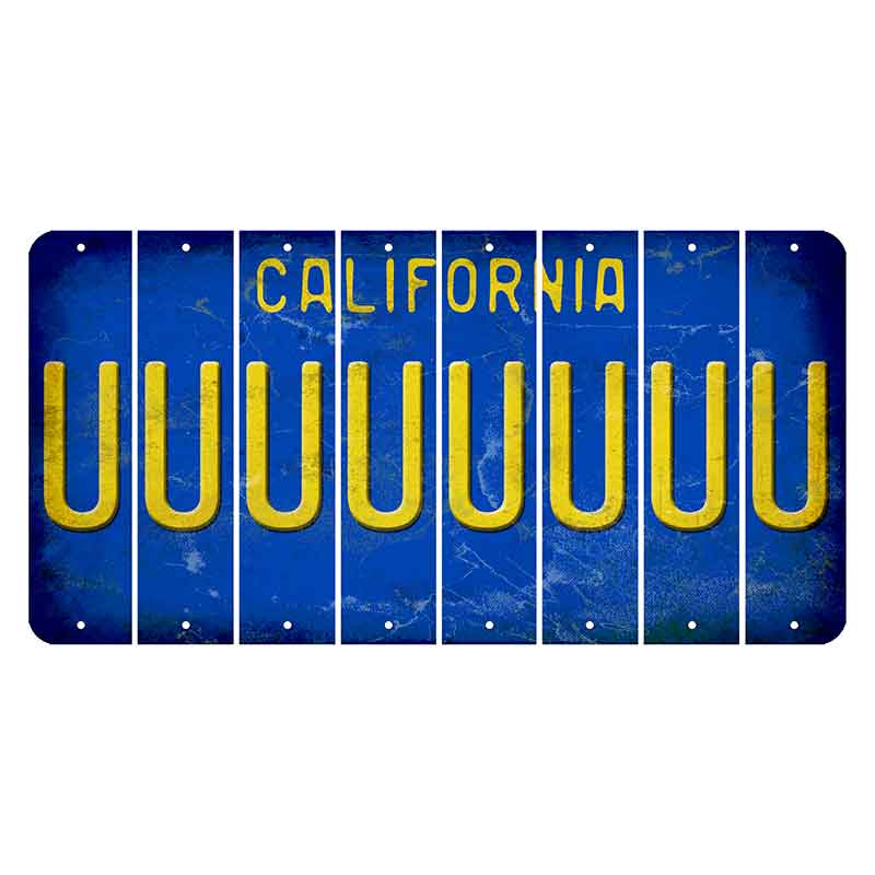 California Blue Cut License Plate Strips (Set of 8) U