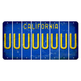 California Blue Cut License Plate Strips (Set of 8) U