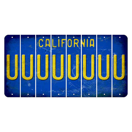 California Blue Cut License Plate Strips (Set of 8) U