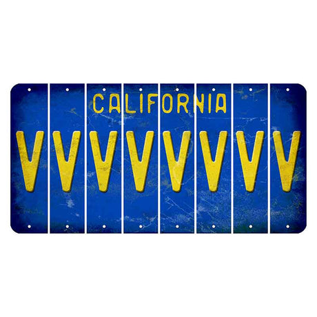 California Blue Cut License Plate Strips (Set of 8) V