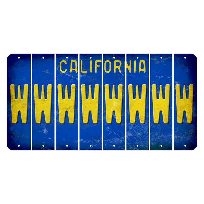 California Blue Cut License Plate Strips (Set of 8) W