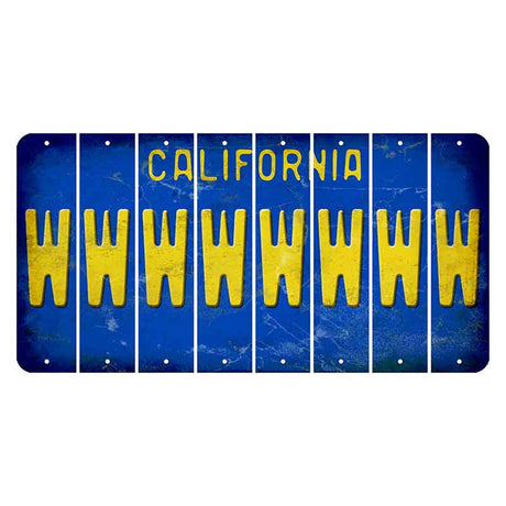 California Blue Cut License Plate Strips (Set of 8) W