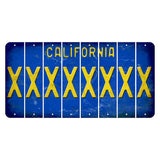 California Blue Cut License Plate Strips (Set of 8) X